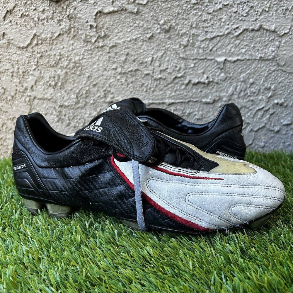 Adidas Cleats Men Size 13 Predator Absolion FG White Leather Football Boots
